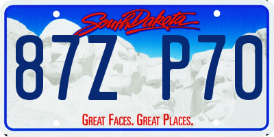 SD license plate 87ZP70