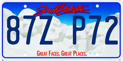 SD license plate 87ZP72