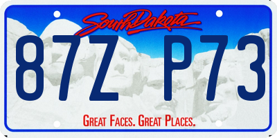 SD license plate 87ZP73