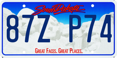 SD license plate 87ZP74