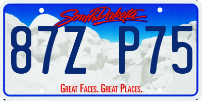SD license plate 87ZP75