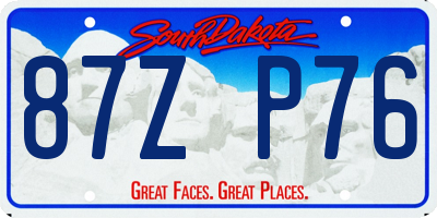 SD license plate 87ZP76