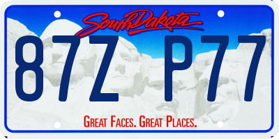 SD license plate 87ZP77