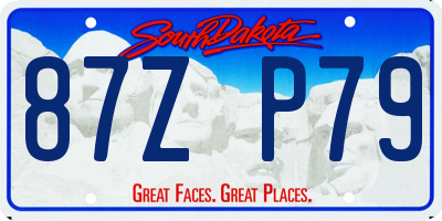 SD license plate 87ZP79