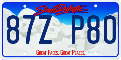 SD license plate 87ZP80