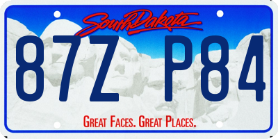 SD license plate 87ZP84