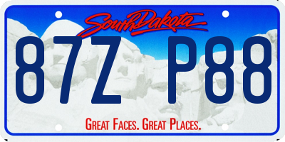 SD license plate 87ZP88