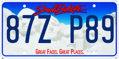 SD license plate 87ZP89