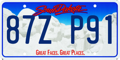 SD license plate 87ZP91