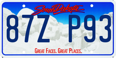 SD license plate 87ZP93