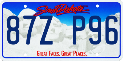 SD license plate 87ZP96
