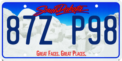 SD license plate 87ZP98