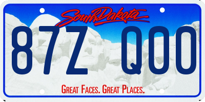 SD license plate 87ZQ00