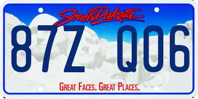 SD license plate 87ZQ06