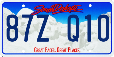 SD license plate 87ZQ10