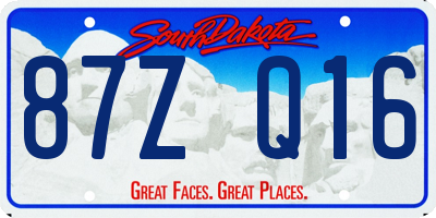 SD license plate 87ZQ16