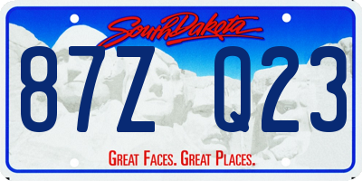 SD license plate 87ZQ23