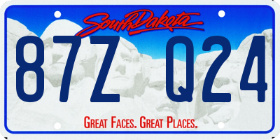 SD license plate 87ZQ24