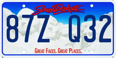 SD license plate 87ZQ32