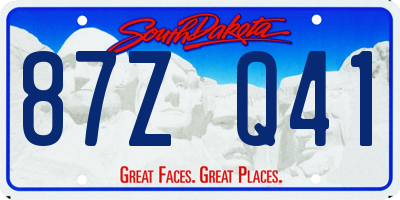 SD license plate 87ZQ41