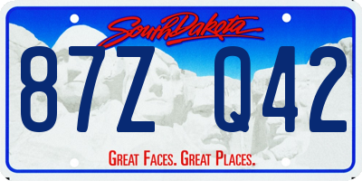 SD license plate 87ZQ42