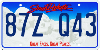 SD license plate 87ZQ43