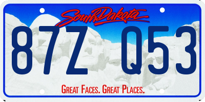 SD license plate 87ZQ53