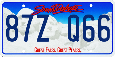 SD license plate 87ZQ66
