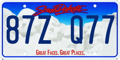 SD license plate 87ZQ77
