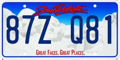 SD license plate 87ZQ81