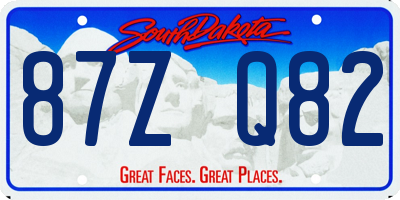 SD license plate 87ZQ82
