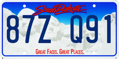SD license plate 87ZQ91