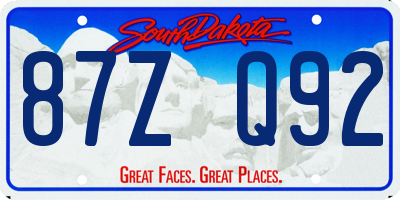 SD license plate 87ZQ92