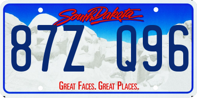SD license plate 87ZQ96