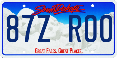 SD license plate 87ZR00