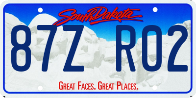 SD license plate 87ZR02