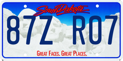 SD license plate 87ZR07