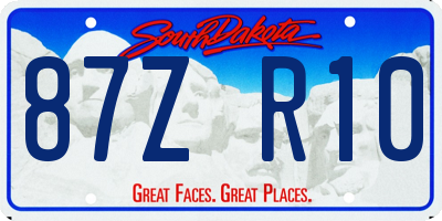 SD license plate 87ZR10