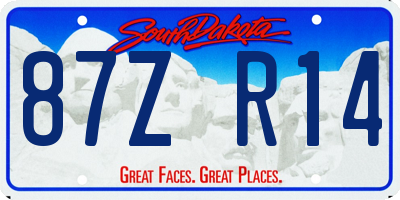 SD license plate 87ZR14