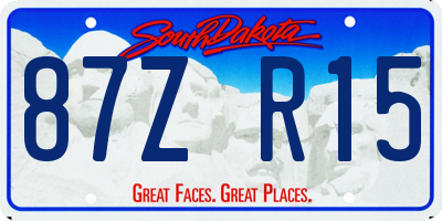 SD license plate 87ZR15