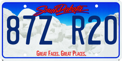 SD license plate 87ZR20
