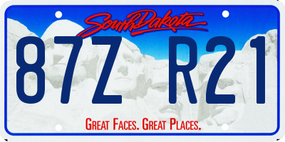 SD license plate 87ZR21