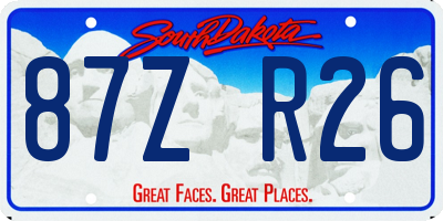 SD license plate 87ZR26