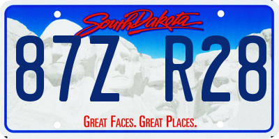 SD license plate 87ZR28