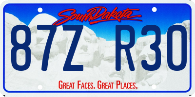 SD license plate 87ZR30