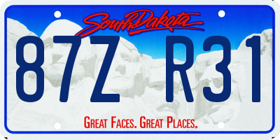 SD license plate 87ZR31