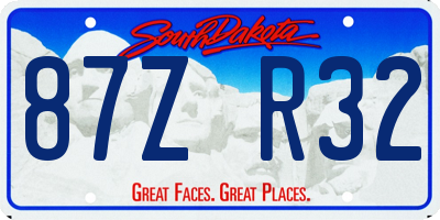 SD license plate 87ZR32