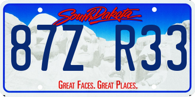 SD license plate 87ZR33