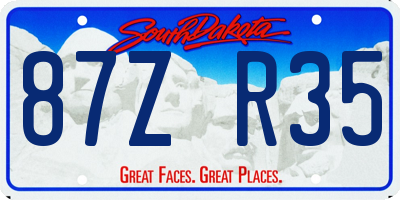 SD license plate 87ZR35