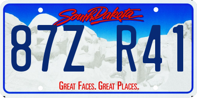 SD license plate 87ZR41